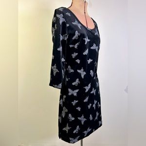 Vintage 90s Velvet Butterfly Print Dress by Melinda Women’s Size M